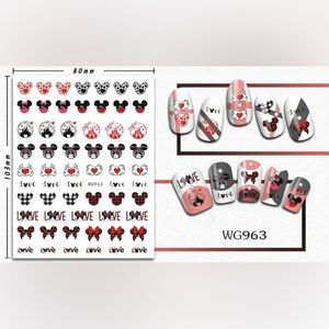 $.50 VALENTINE NAIL STICKER SHEET. NEW. $.50 WITH ANY ORDER OF $10 OR MORE